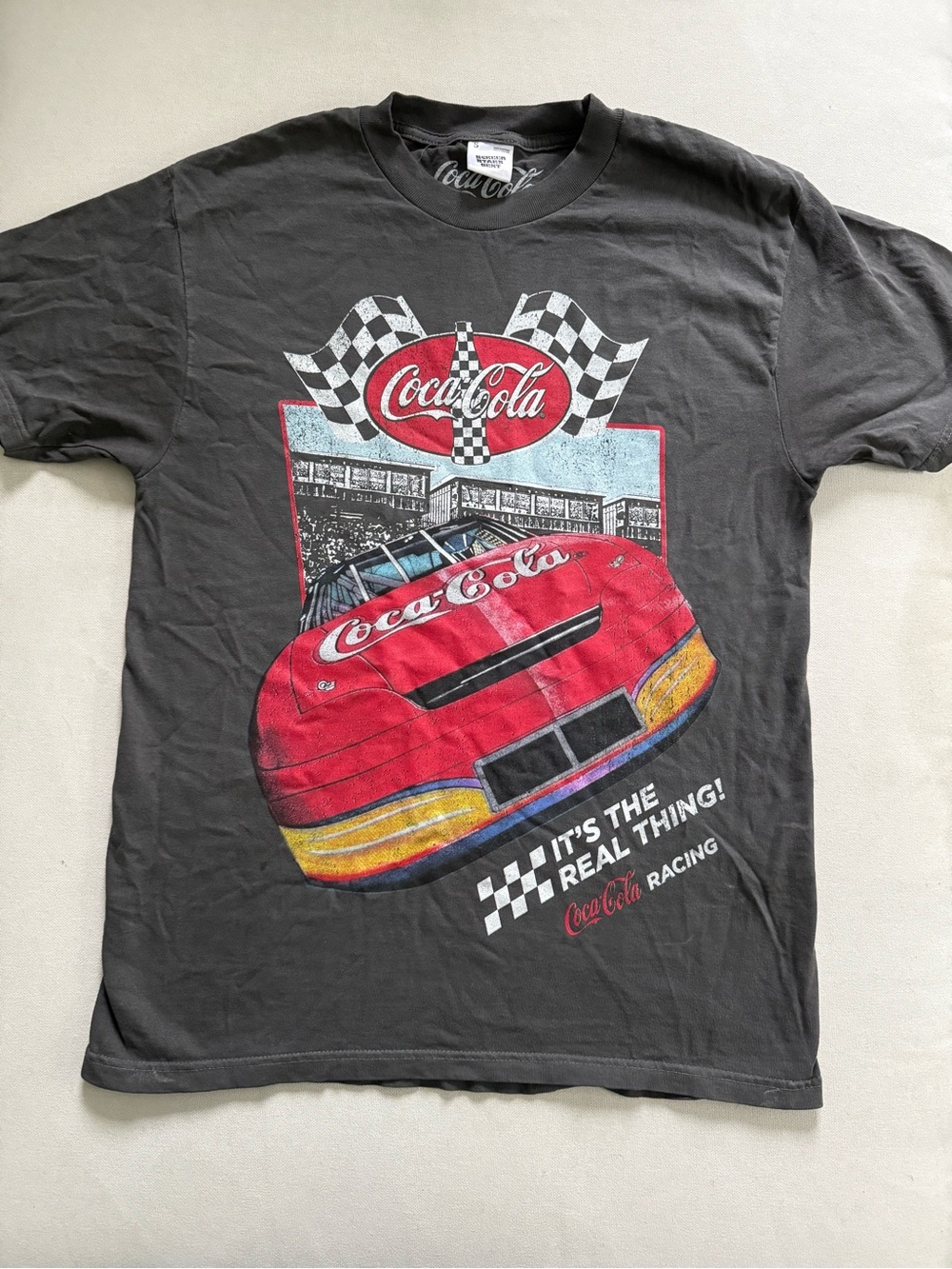 Coca Cola Black Tee with Red Racing Car Graphic